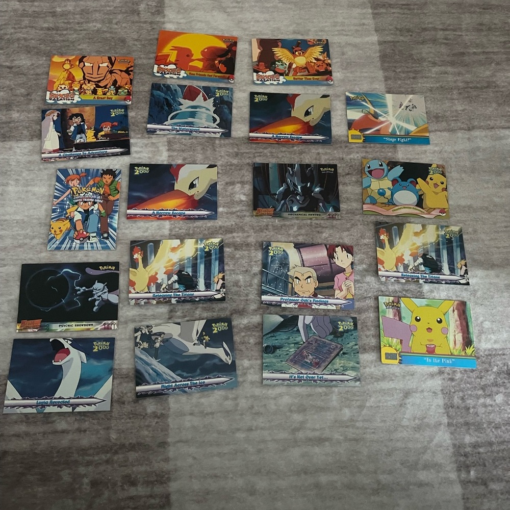 Pokemon Card Set with Vibrant Blue and Yellow